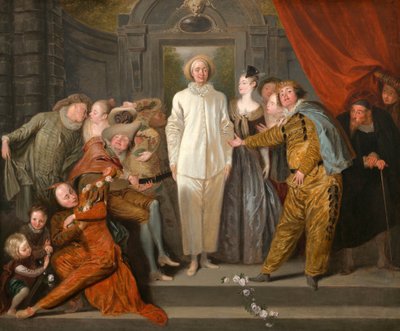The Italian Comedians by Jean Antoine Watteau